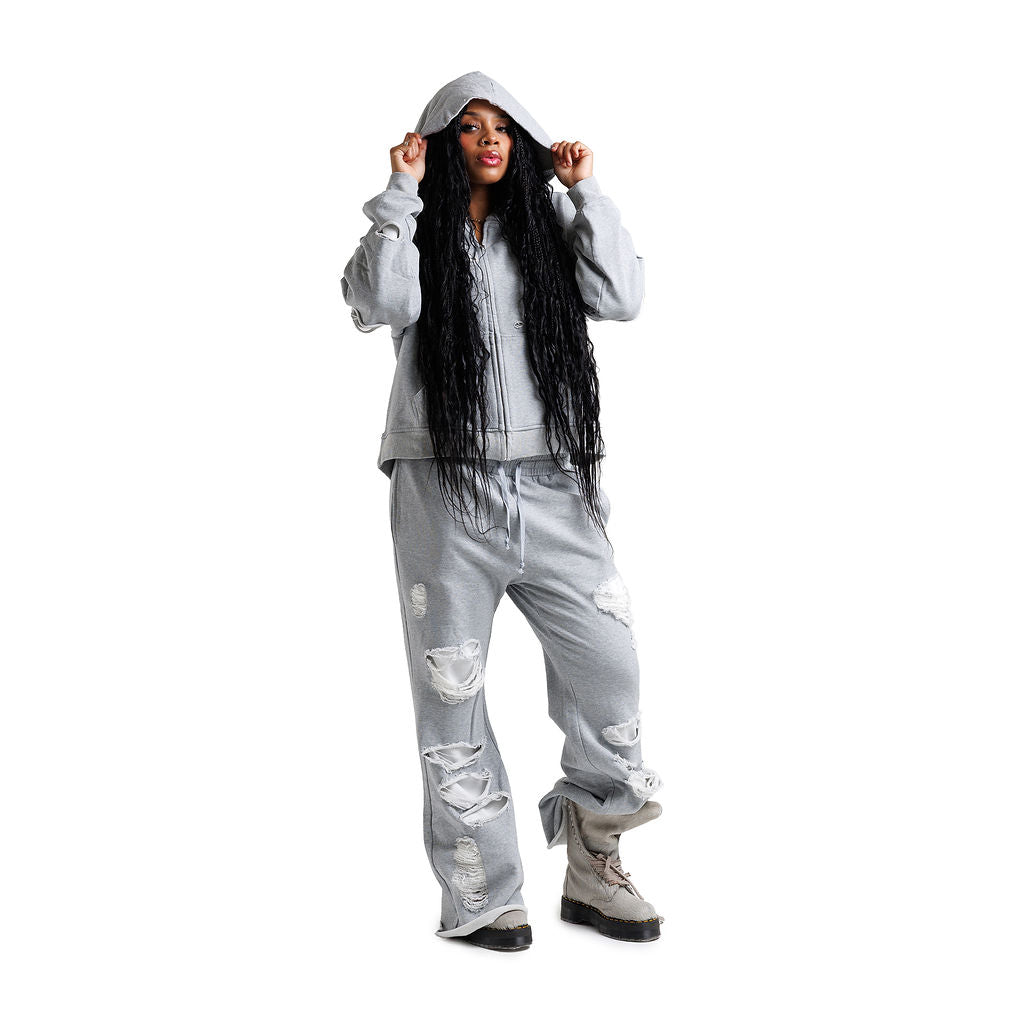 GREY FLARE SWEATS